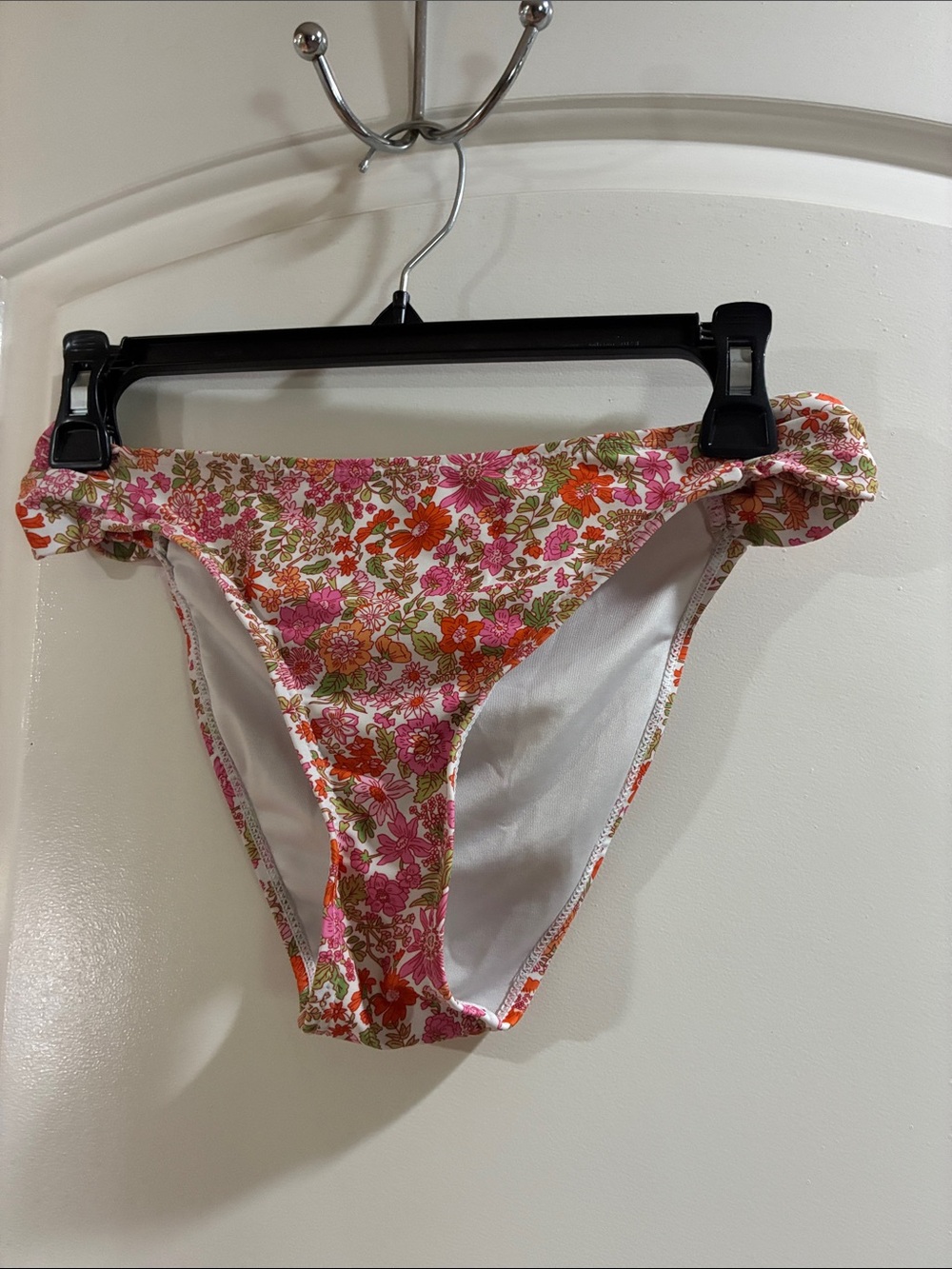 Floral Print Bikini Bottoms in Pink & Orange - Women Swim